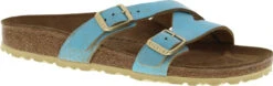Birkenstock Women's Yao 19 Birkenstock Women's Yao -Aetrex Store birkenstock womens yao washed metallic aqua leather 1014191 04369.1553730827