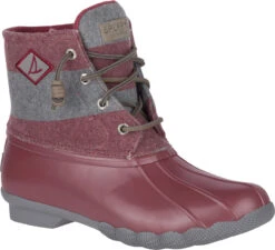 Sperry Women's Saltwater Varsity Stripe 9 Sperry Women's Saltwater Varsity Stripe -Aetrex Store sperry womens salwater varsity stripe wine grey sts84374 36822.1570817515