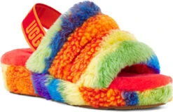 UGG Women's Fluff Yeah Slide Cali Collage 8 UGG Women's Fluff Yeah Slide Cali Collage -Aetrex Store ugg womens fluff yeah slide cali collage rainbow stripes 1120002 rstr 40335.1622215281